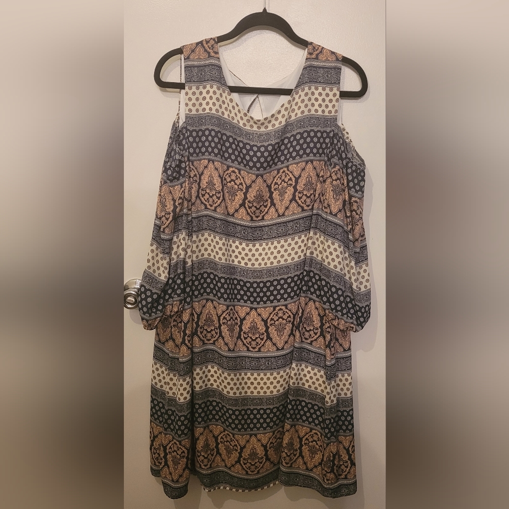 Blue, Pink and Cream Dress